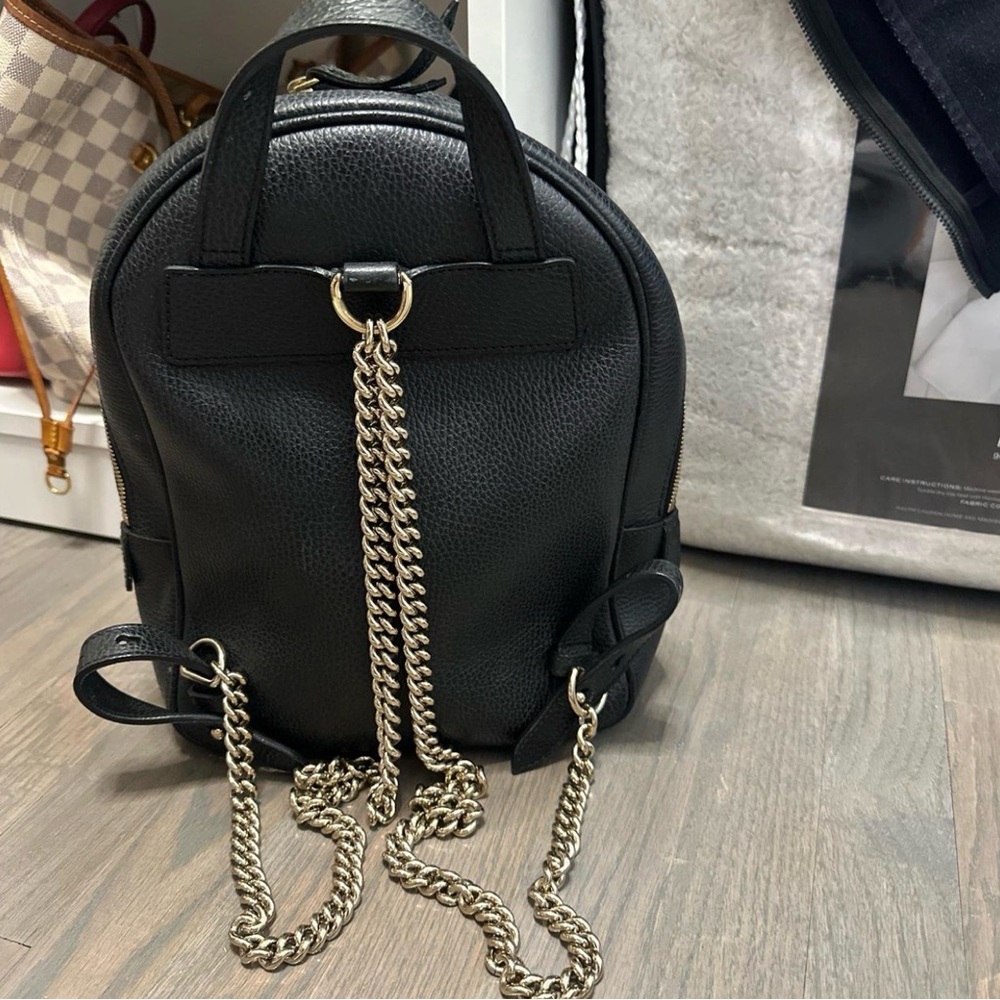 Gucci Black Leather Backpack with Gold Accents - Picture 2 of 3